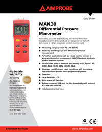 Thumbnail of document Data Sheet - MAN30 Differential Pressure Manometer Up To 30 PSI